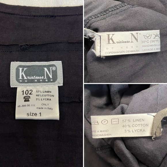 Kristensen Du Nord Navy Blue Linen Knee Length Pockets Dress 1 (Women’s Small) - Picture 5 of 5